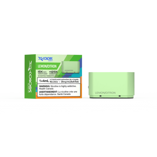 Z-Colors (Zpods) 15K Pods, Green Apple flavour pod with adjustable wattage and 4ml capacity, designed for a personalized vaping experience in Ontario and Quebec.