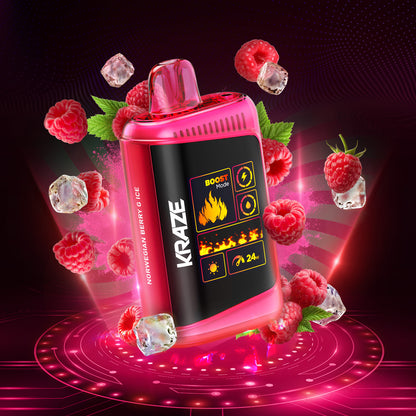 KRAZE HD Mega, Pineapple Apple Mango Ice flavour disposable vape with up to 20000 puffs, rechargeable 800mAh battery, adjustable airflow, designed for Ontario and Quebec vapers.