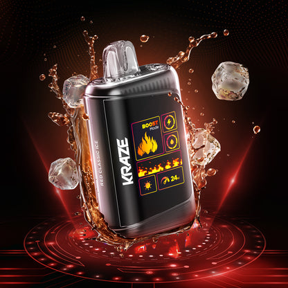 KRAZE HD Mega Strawberry Kiwi Ice flavour disposable vape, balanced sweetness and refreshing menthol, smooth fruity vape for Ontario and Quebec vapers