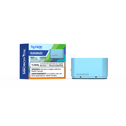 Z-Colors (Zpods) 15K Pods, Peach flavour, 4ml pod with adjustable wattage, LED indicators, triple pod compatibility, customizable vaping experience for Ontario and Quebec users.