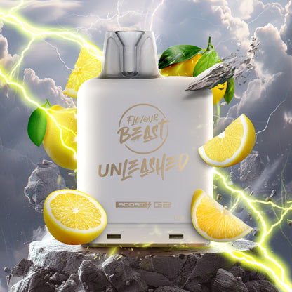 Flavour Beast Level X Unleashed Boost G2 Pod 25K, Craving Lemon Delight flavour pod, delivering enhanced boosted vaping experience with superior flavour intensity, designed for Ontario and Quebec customers.