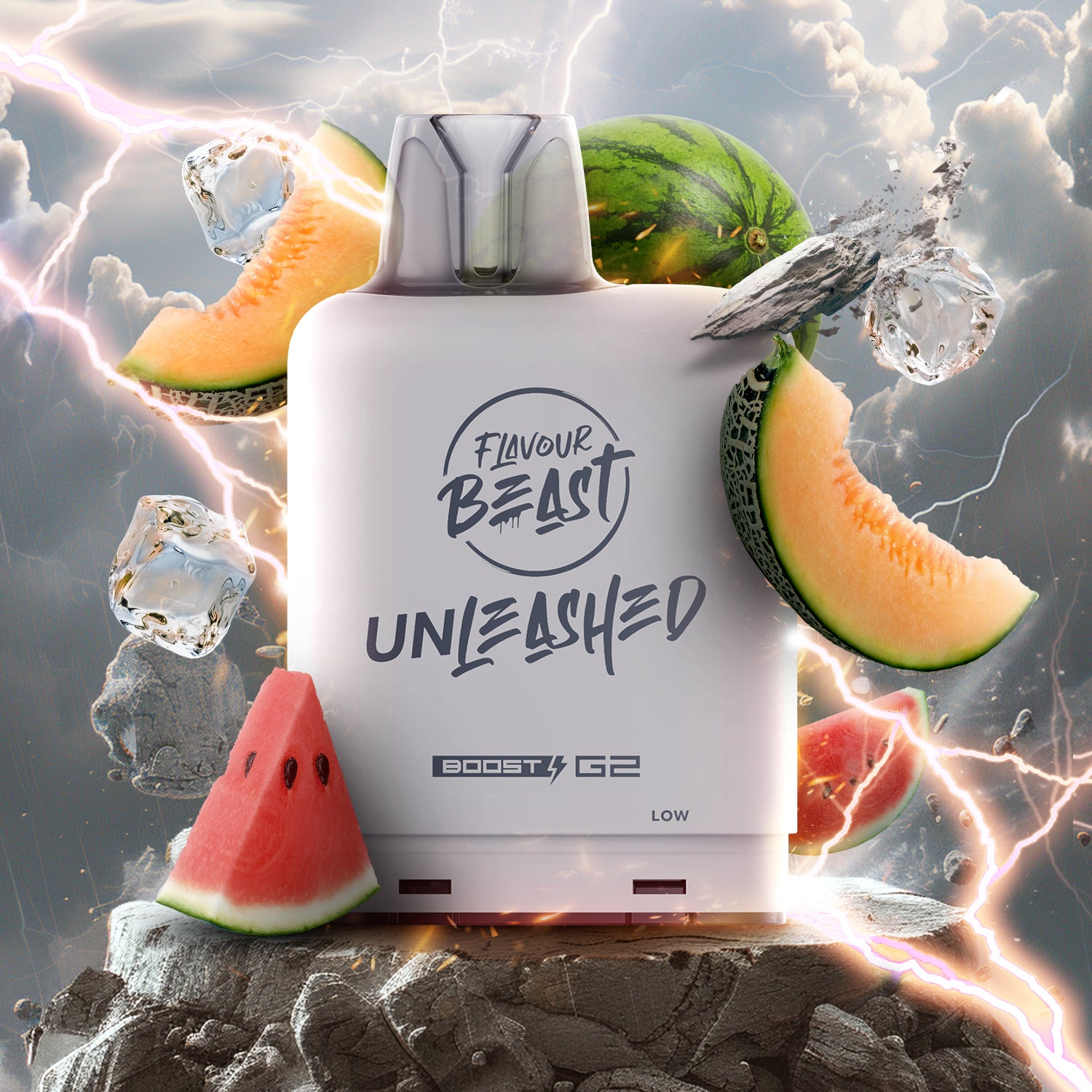 Flavour Beast Level X Unleashed Boost G2 Pod 25K, Epic Pineapple Lemon flavour pod with advanced 23W Boost Mode, pre-filled for enhanced vaping pleasure in Ontario and Quebec.