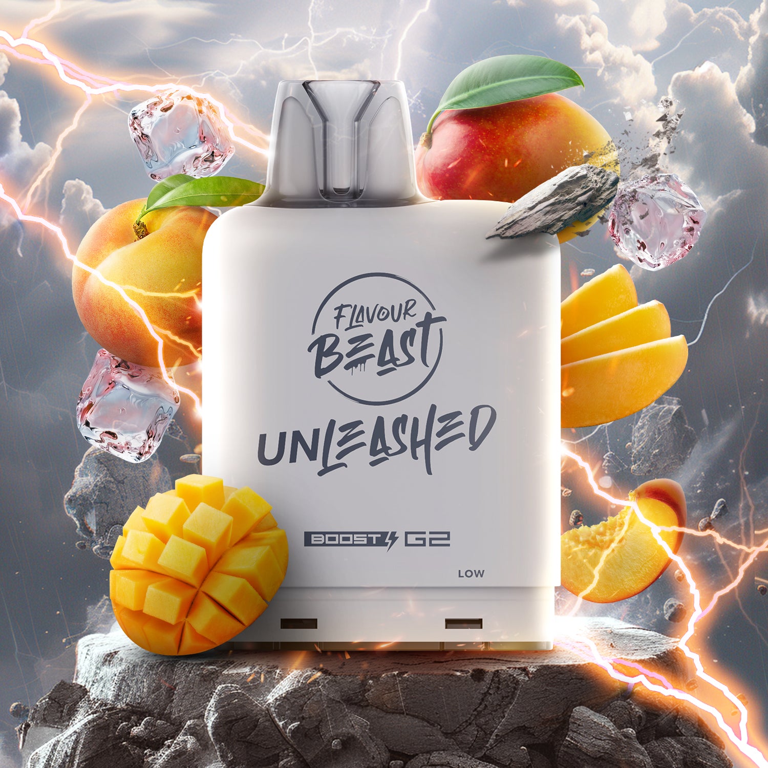Flavour Beast Level X Unleashed Boost G2 Pod Epic Strawberry flavour pod with 2X boosted flavour and advanced Boost Mode, delivering up to 25,000 puffs, designed for Ontario and Quebec vapers