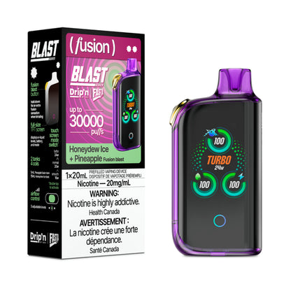 DRIP'N vape fasta blast 30K (Fusion) Honeydew Ice + Pineapple – premium disposable vape pod with icy ejuice flavor, popular in Hawkesbury, Ottawa, and across Ontario.