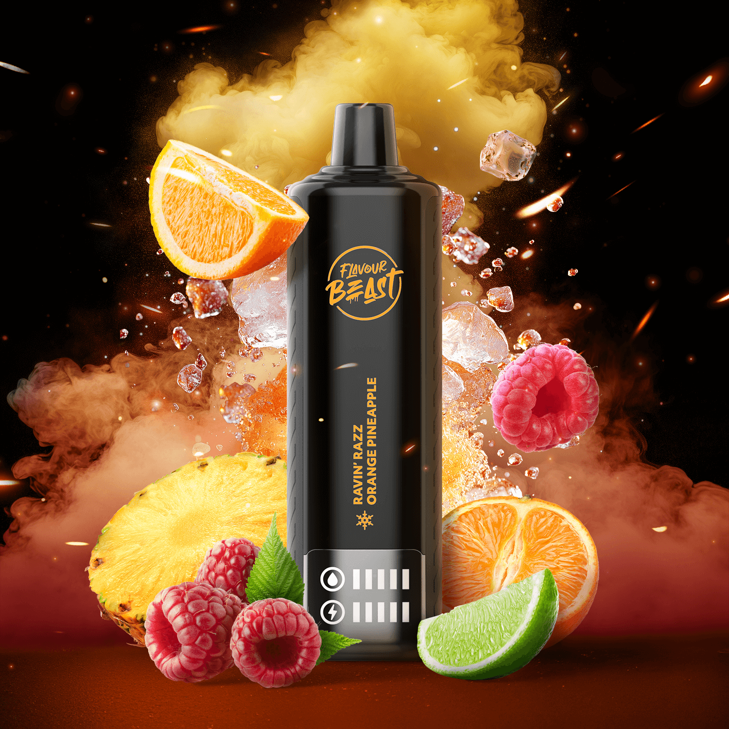 Flavour Beast Beast Bar, Shisha Grape flavour with 3mg nicotine strength, adjustable airflow, giant mesh coil for massive vapor output, rich shisha-like vape experience.