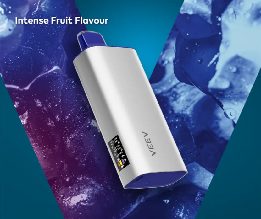 Veev Now 18mL Disposable vape, Blue Raspberry flavour, 20mg nicotine salts, 8,000 puffs long-lasting disposable vape, hassle-free vaping for Ontario and Quebec users.