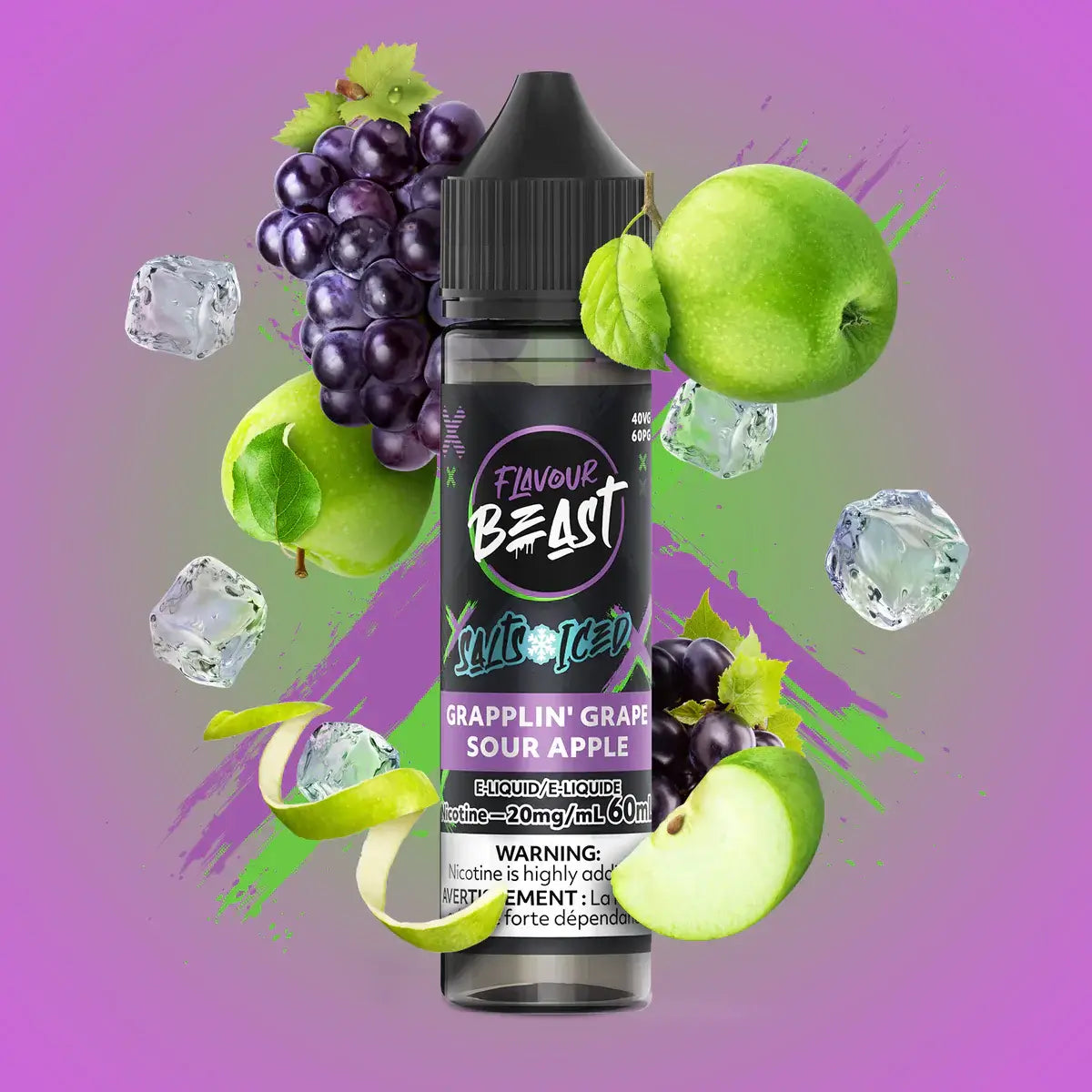 Flavour Beast E-Liquid - Salt Iced 60mL, Hip Honeydew Mango flavour with 20mg nicotine strength, bold smooth and refreshing salt nicotine vape, ideal for vapers in Ontario and Quebec.