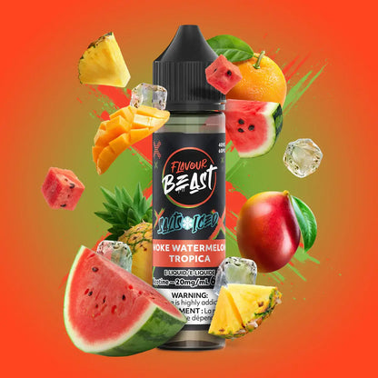 Flavour Beast E-Liquid - Salt Iced 60mL, Super Sour Apple flavour, 20mg/mL nicotine, bold icy vaping experience, designed for Ontario and Quebec customers.