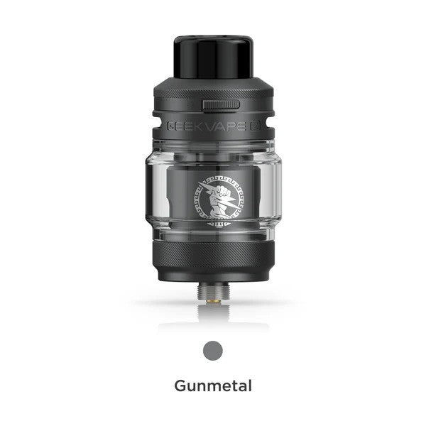 GEEKVAPE Z Sub-Ohm SE, Gunmetal finish sub-ohm tank with child safety lock and long-lasting coils, durable vaping device perfect for Ontario and Quebec vapers.