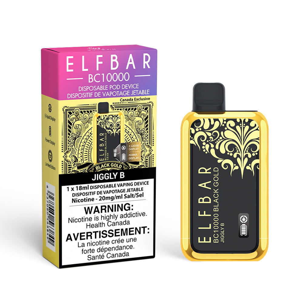 Elf Bar BC10000 JIGGLY-B vaping device and packaging on a white background
