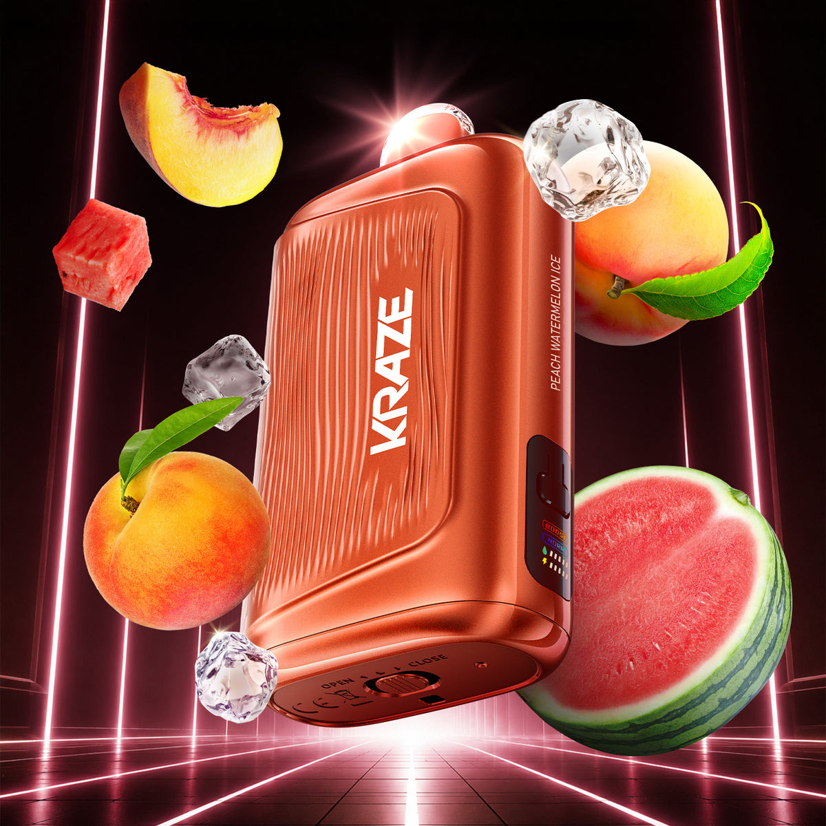 Kraze Giga 40ML Disposable Vape in Peach Watermelon Ice flavour | Supa Vapes Canada
