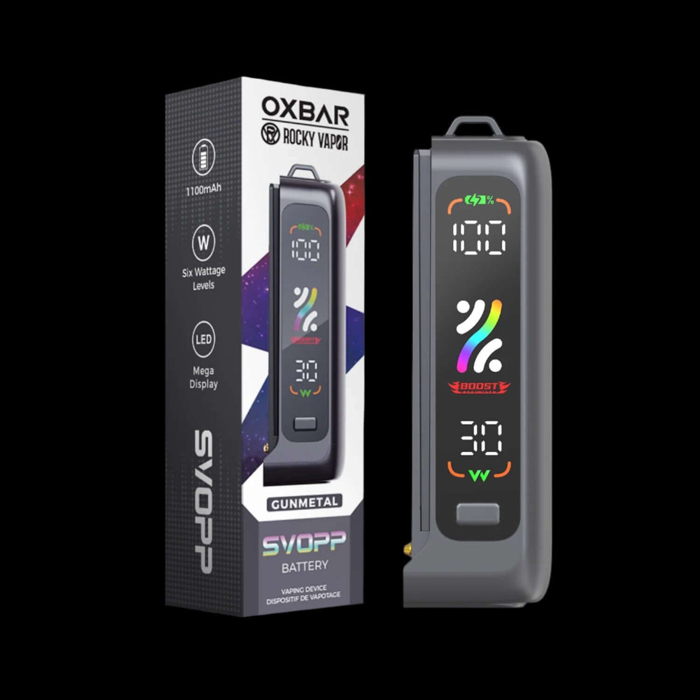 OXBAR Rocky Vapor SVOPP Device Black - flavor-rich disposable vape for everyday satisfaction, available in Hawkesbury, Ottawa, and across Ontario.