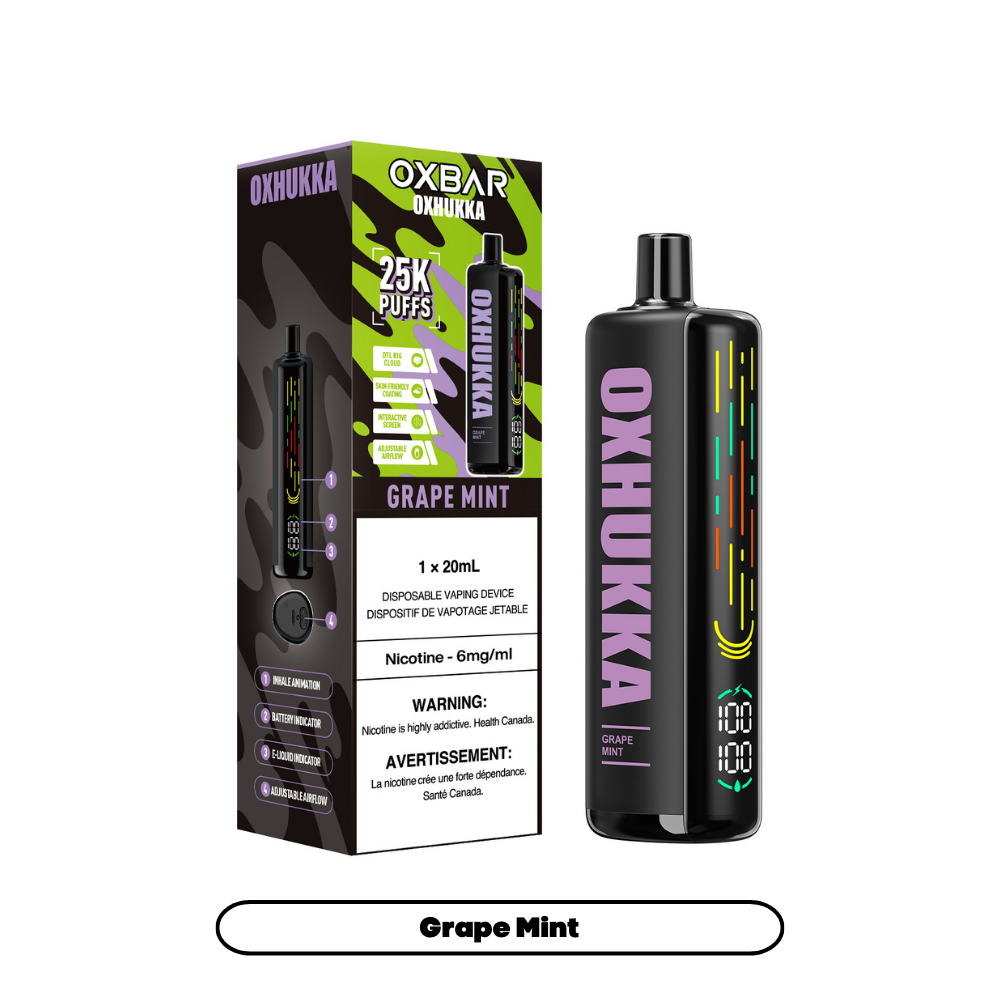 OXBAR Oxhukka, Strawberry Lemon flavour, 20mg/mL nicotine strength, balanced blend of sweet and tangy notes, big clouds and long-lasting satisfaction, ideal for vapers in Ontario and Quebec.