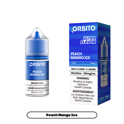 Orbito E-Liquid Salt Nicotine 30mL in Peach Mango Ice flavour | Supa Vapes Canada