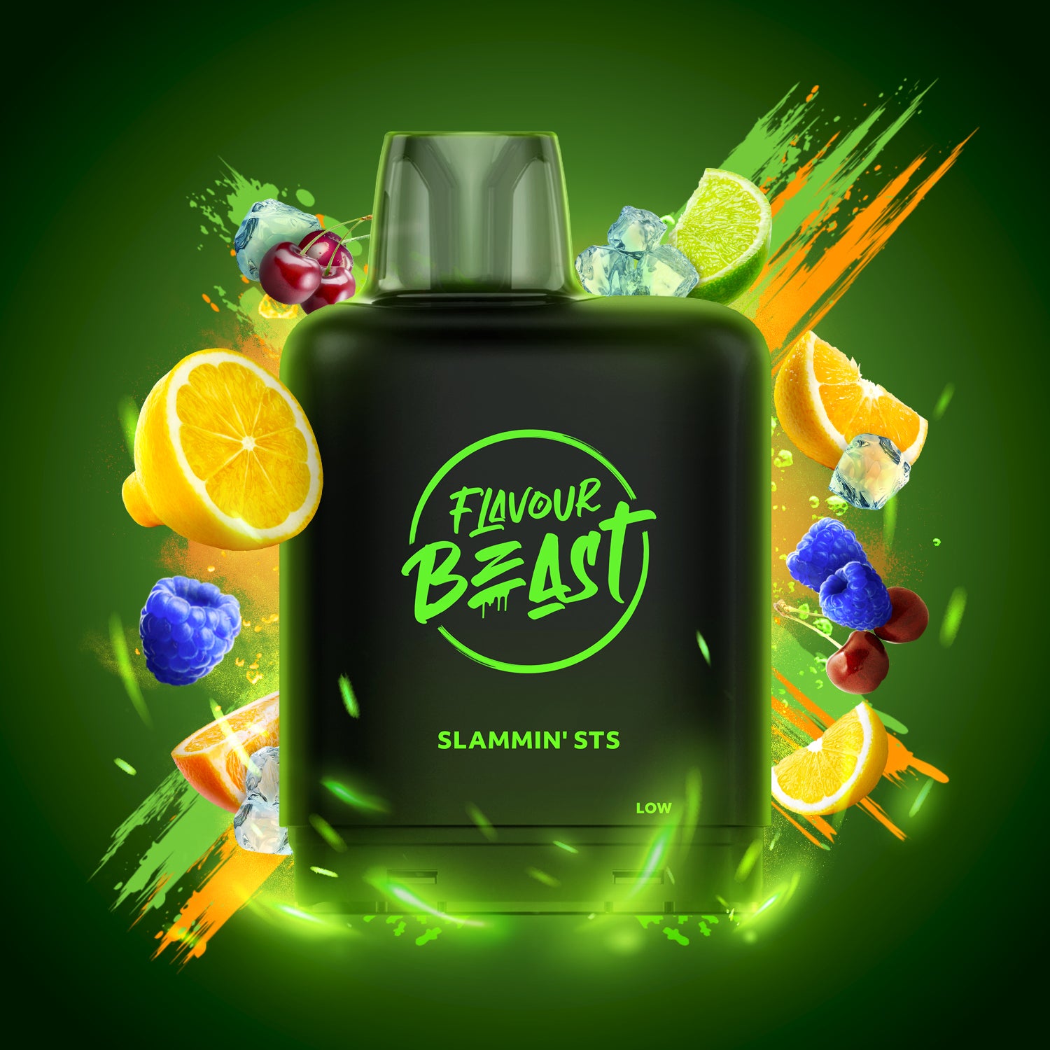Flavour Beast Level X Boost 25K, Famous Fruit ko flavour pod, 20mL capacity, 25,000 puffs, premium long-lasting vape pod designed for Ontario and Quebec vapers.
