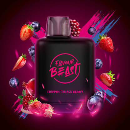 Flavour Beast Level X Boost 25K, Boss Blueberry flavour pod, 20mL capacity, up to 25,000 puffs, high-quality hybrid vape, long-lasting, optimized for Ontario and Quebec vapers.