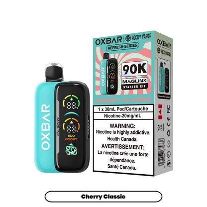 Rocky Vapor Oxbar Megalink Cherry Classic 90K on White Background