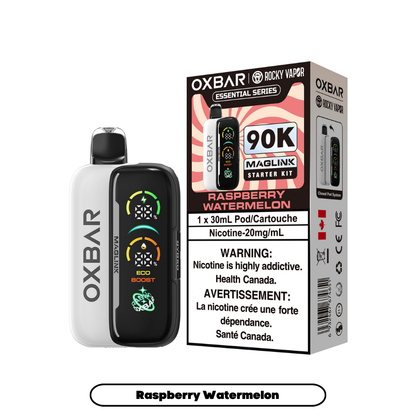 Rocky Vapor Oxbar Megalink Raspberry Watermelon 90K on White Background