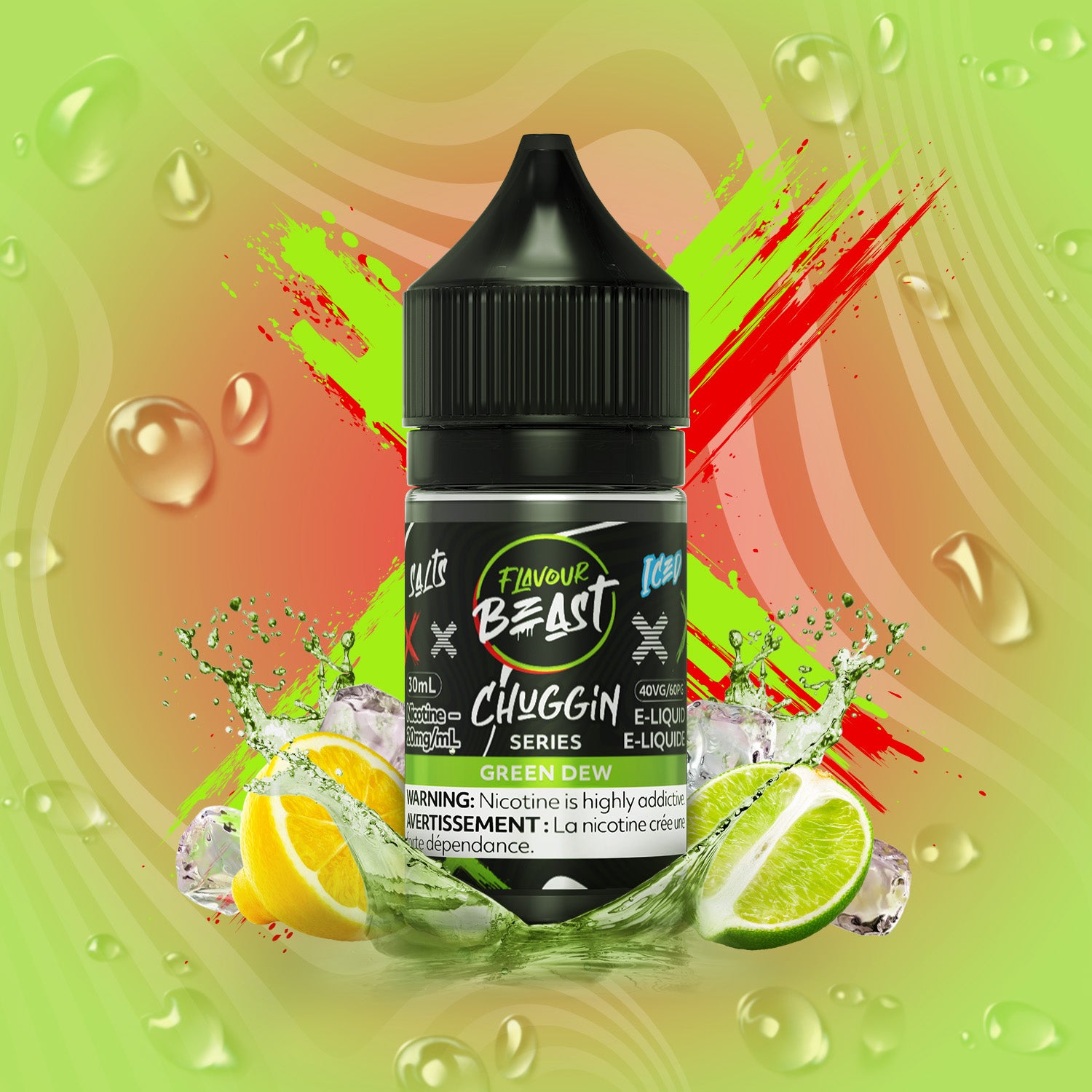 Flavour Beast Chuggin Series, Chuggin Red Classic Ice flavour, bold and icy vape juice with intense flavor, perfect refreshing hit for Ontario and Quebec vapers.