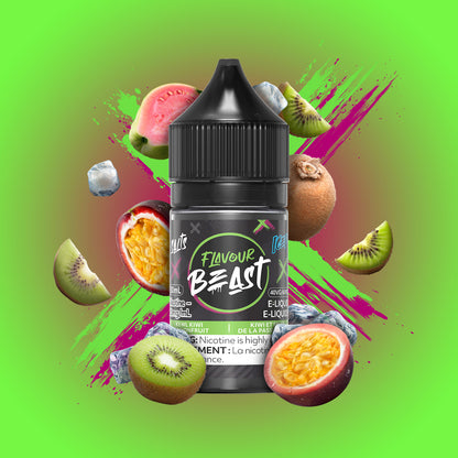 Flavour Beast E-Liquid Salt 30mL, Grapplin Grape Sour Apple Iced flavour, 10mg salt nicotine strength, intense and smooth vape experience, ideal for vapers in Ontario and Quebec.