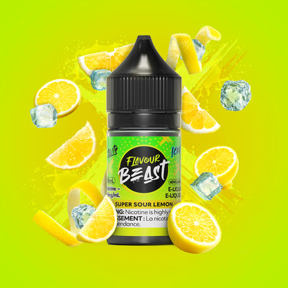 Flavour Beast E-Liquid Salt 30mL, Super Sour Blue Razz flavour with 20mg nicotine salt, bold and smooth vape experience, designed for Ontario and Quebec vapers.