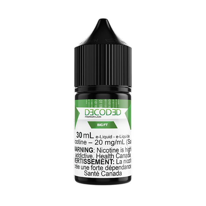 DECODED Salt Nic (30mL), LCH NS Peaches and cream flavour, 2% nicotine salt nicotine e-liquid, smooth vaping for pod systems, ideal for Ontario and Quebec.