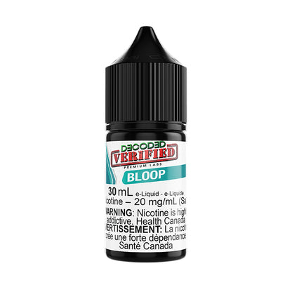 DECODED Verified Salt Nic, Bloop flavour watermelon kiwi candy vape, 1.2% nicotine strength, smooth vaping experience for Ontario and Quebec users.