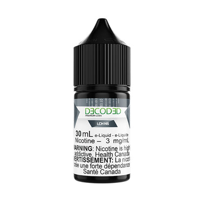 DECODED Salt Nic 30mL, Big Foot iCrm flavour with creamy cinnamon and vanilla frozen dairy blend, 2% nicotine, premium salt nic vape juice ideal for Ontario and Quebec users.