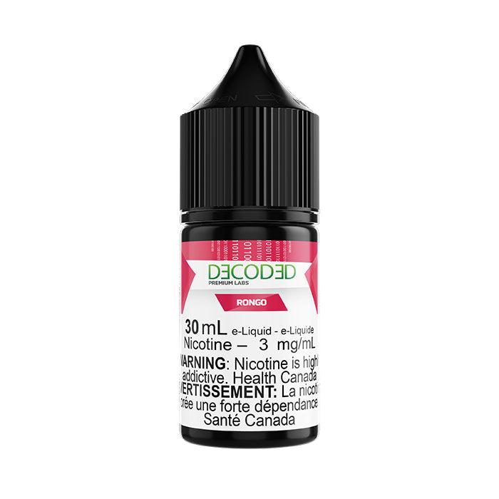 DECODED Salt Nic 30mL, Davinci Code flavour, rich buttery pecan cream vape juice with smooth 1.2% nicotine, designed for pod systems, ideal for vapers in Ontario and Quebec.