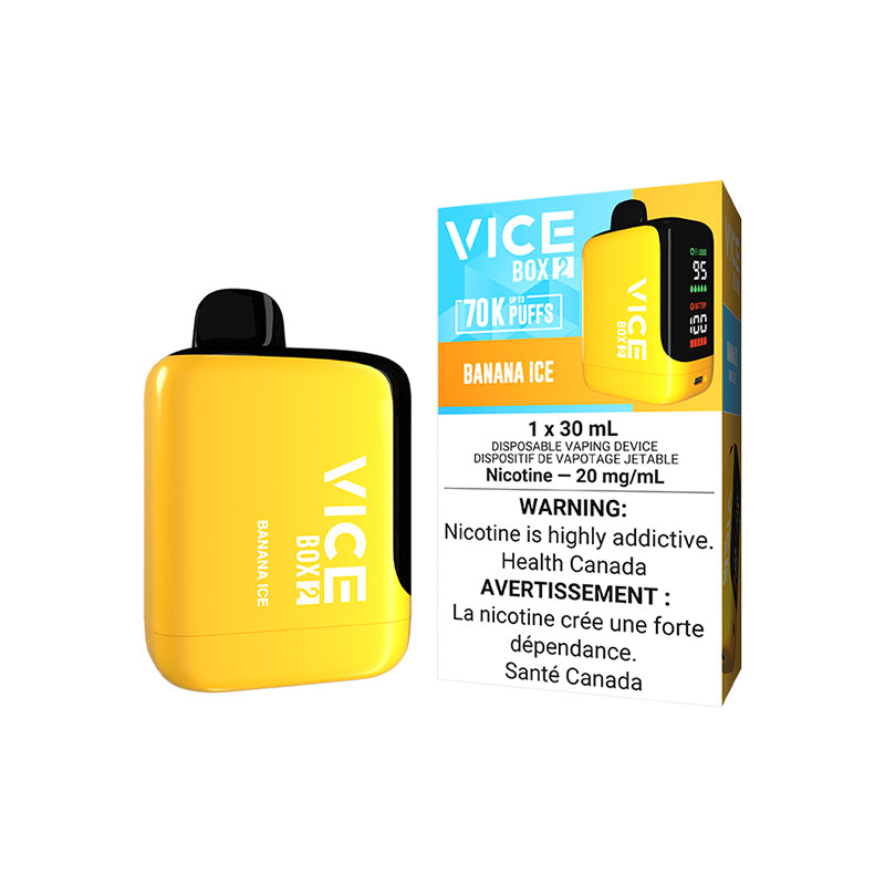 VICE Box 2, FROSTY GREEN APPLE flavour, smooth and long-lasting draws, bold refreshing taste, ideal for Ontario and Quebec vapers.