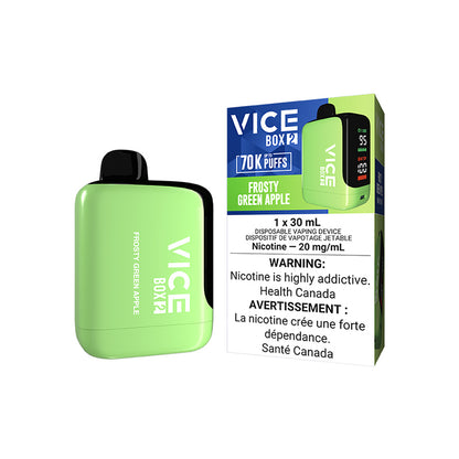 VICE Box 2, Banana Ice flavour, smooth and refreshing taste, optimal nicotine satisfaction, perfect for vapers in Ontario and Quebec.