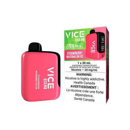 VICE Box 2, ICY ORANGE PEACH flavour, smooth hits with refreshing orange and peach notes, satisfying nicotine delivery, designed for Ontario and Quebec vapers.