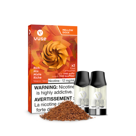 VUSE Epods (2 PCK), Strawberry flavour with 2% (20mg) nicotine strength, smooth draw-activated ePod refills compatible with Vuse ePod 2 devices, ideal for Ontario and Quebec vapers.