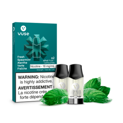 VUSE Epods (2 PCK), Vanilla flavour, 2% (20mg) nicotine, smooth and satisfying vape, compatible with Vype & Vuse devices, ideal for Ontario and Quebec vapers.