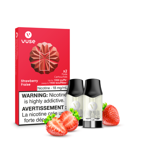 Vuse Pods Flavour: Strawberry Nicotine Strength: 2% (20mg) VUSE epods (2 PCK) | Supa Vapes - Hawkesbury, Ottawa & Ontario Vape Shop