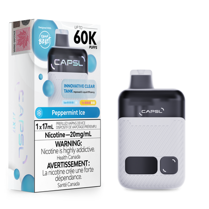 CAPSL AFX17 Disposable Vape in PeppermintIce flavour - 17mL capacity e-cigarette.
