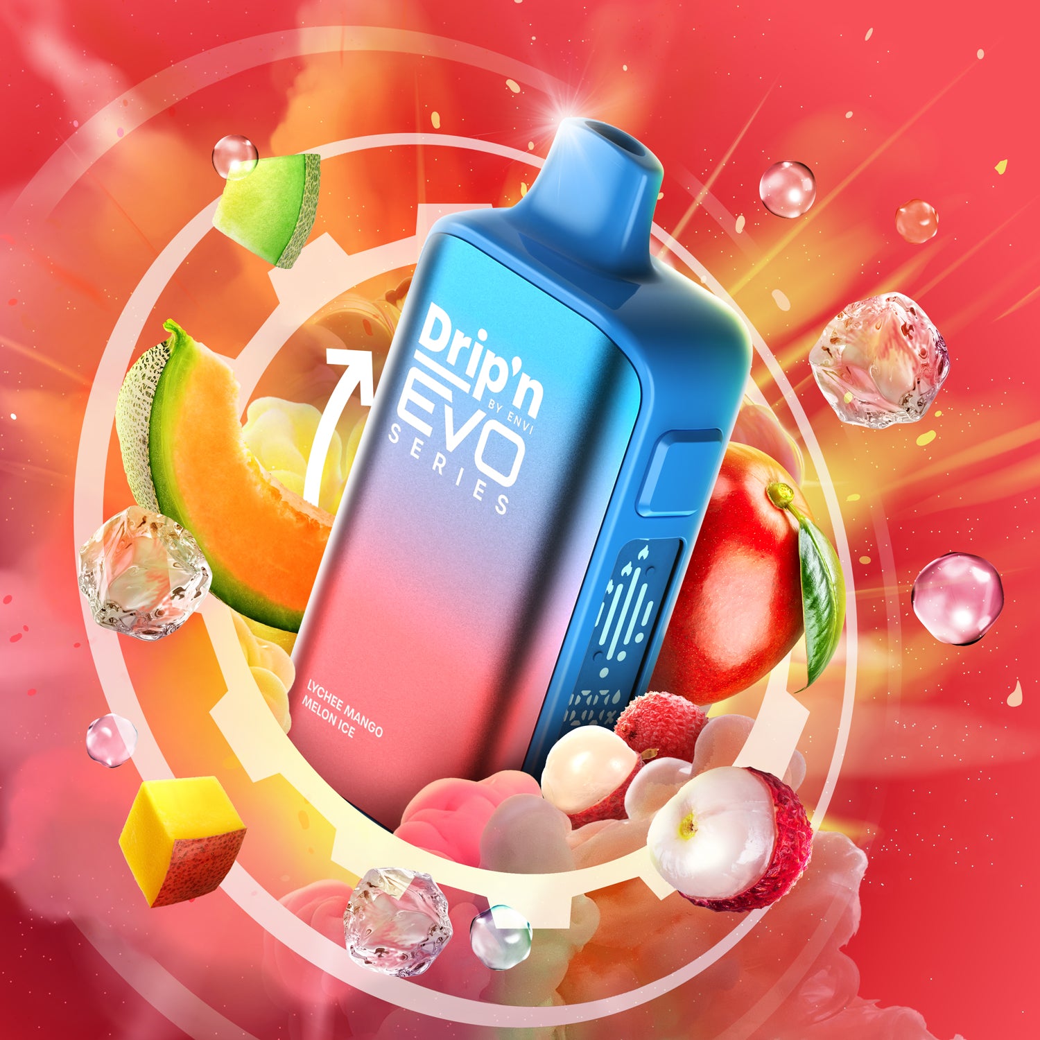 Drip'n EVO 63K Lychee Mango Melon Ice Disposable Vape - Supa Vapes