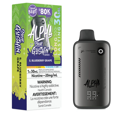 Flavour Beast Alpha 80K disposable vape — Sour Blueberry Grape flavour | Supa Vapes Canada
