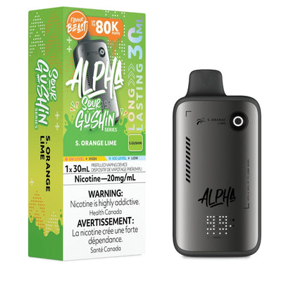 Flavour Beast Alpha 80K disposable vape — Sour Orange Lime flavour | Supa Vapes Canada