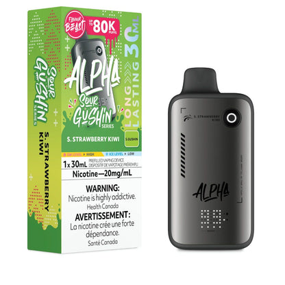 Flavour Beast Alpha 80K disposable vape — Sour Strawberry Kiwi flavour | Supa Vapes Canada