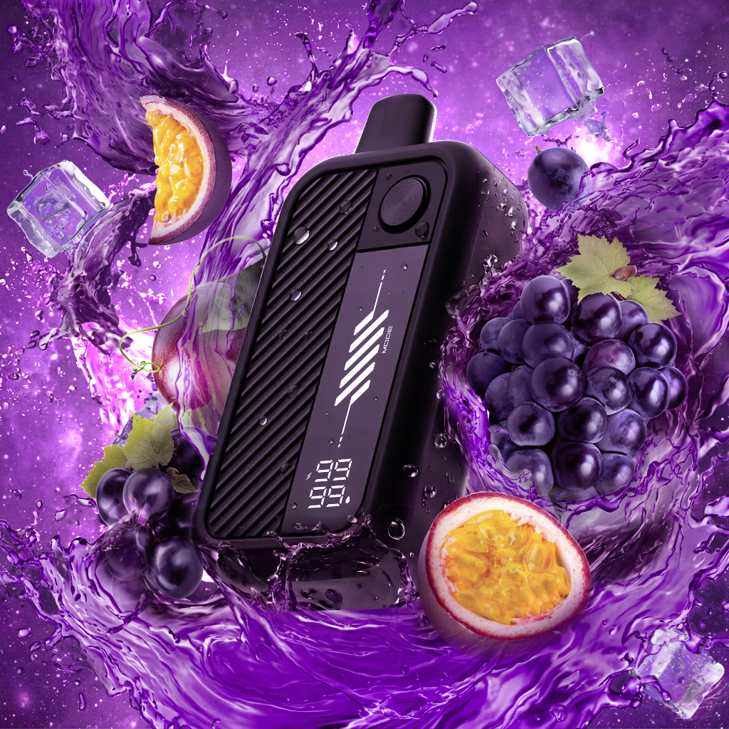 Flavour Beast Mode Max 3 60K disposable vape in Groovy Grape Passionfruit Iced flavour, 60,000 puffs, 20mg salt nicotine, available at Supa Vapes Canada.