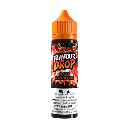 Flavour Drop Freebase Razz Mango Ice 60mL e-liquid bottle