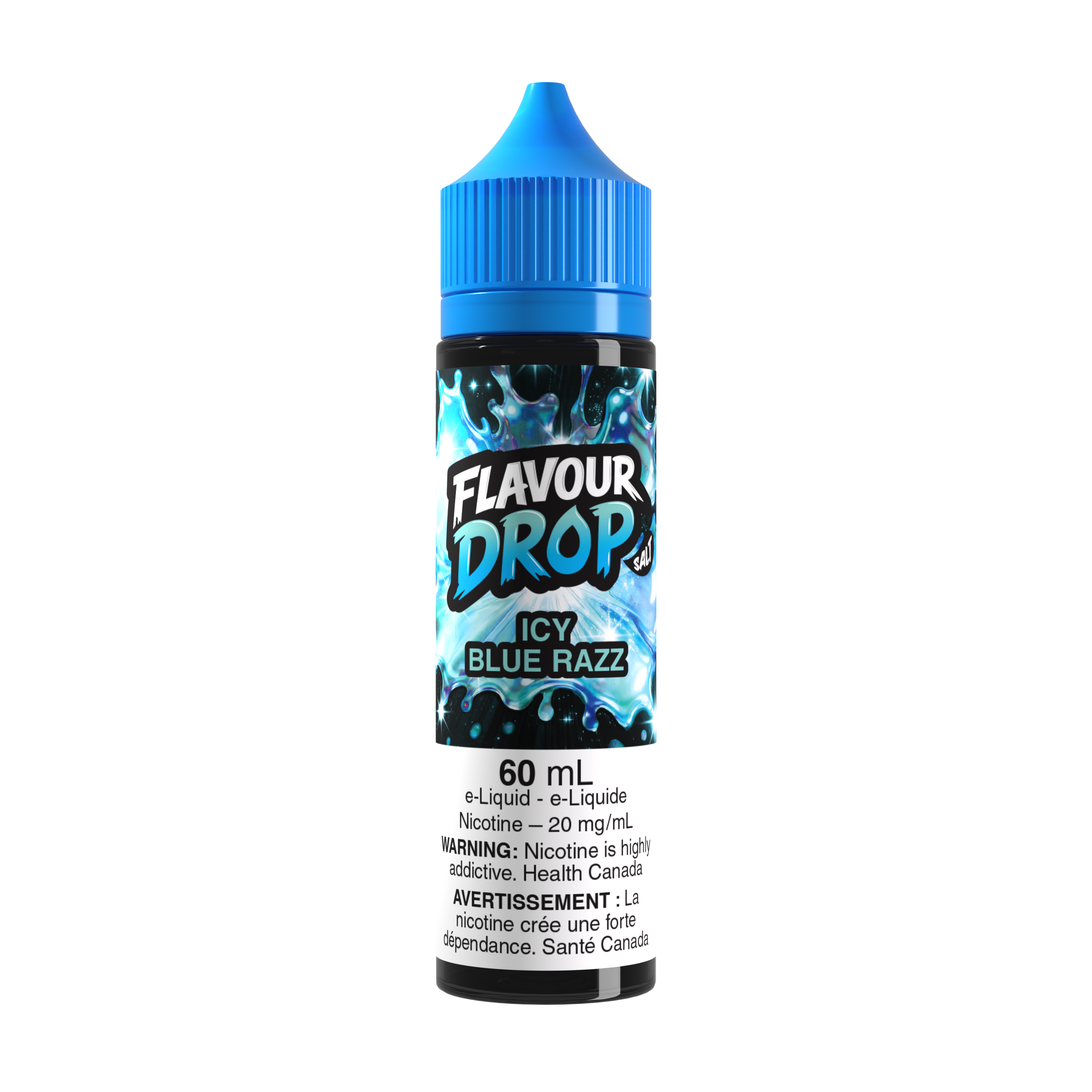 Flavour Drop Salt Icy Blue Razz 60mL salt nicotine e-liquid bottle