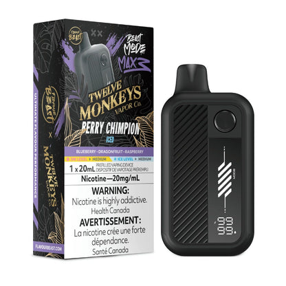 Flavour Beast x Twelve Monkeys Beast Mode Max 3 Berry Chimpion Iced Disposable Vape - Supa Vapes