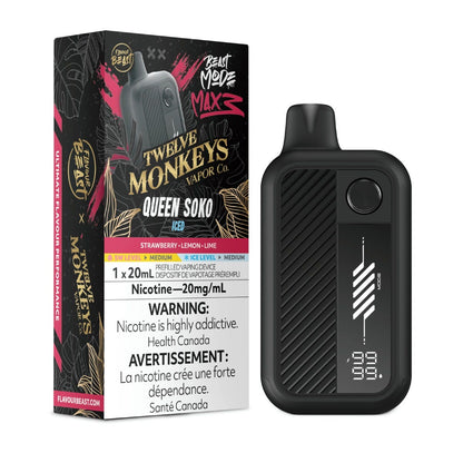 Flavour Beast x Twelve Monkeys Beast Mode Max 3 Queen Soko Iced Disposable Vape - Supa Vapes