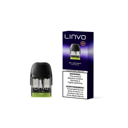 Linvo Force Air replacement pods 0.8Ω mesh, 2mL refillable pod 4-pack for the Force Air pod kit | Supa Vapes Canada