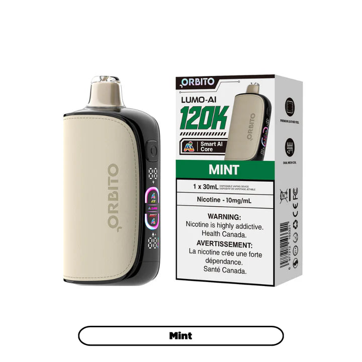 Orbito Lumo AI 120K disposable vape in Mint