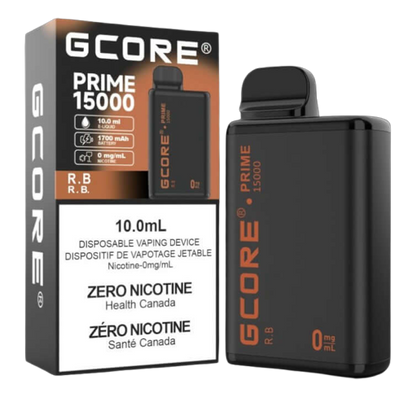 GCORE PRIME 15000 Disposable, Coconut Ice flavour, Zero nicotine, 15,000 puffs, 10ml premium e-liquid, long-lasting 1700mAh battery, disposable vape ideal for Ontario and Quebec vapers.