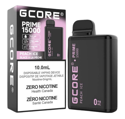 GCORE PRIME 15000 Disposable, Cool Mint flavour, zero nicotine, disposable vape with smooth and refreshing vapour, up to 15,000 puffs, ideal for Ontario and Quebec vapers.