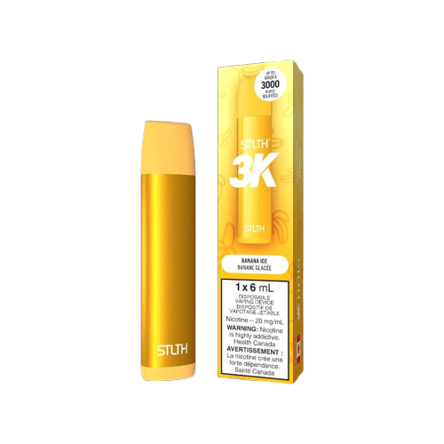 STLTH 3K Disposable, Banana Ice flavour, no-maintenance disposable vape, convenient and easy to use, ideal for Ontario and Quebec vapers.